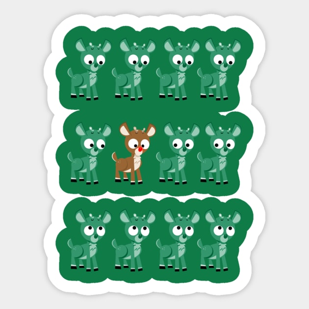 LOOK!  IT'S RUDOLPH (v2.0) Sticker by AnishaCreations